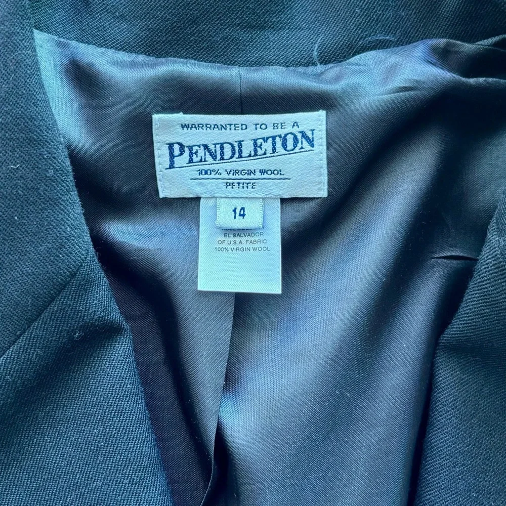 Pendleton Black Women's Pantsuit - all wool - 14 Petite